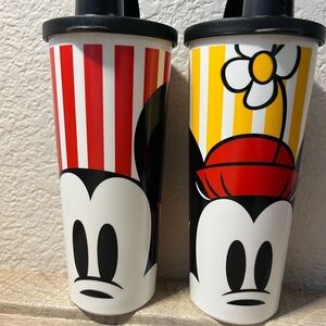 Tupperware Mickey and Minnie Striped Tumbler